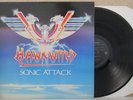HAWKWIND Sonic Attack LP (1981 Vinyl EX+) A1/B1 Matrix LYRIC INSERT Space Rock