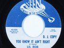 Northern Soul 45 LIL BOB You Know It Ain't Right JIN promo HEAR
