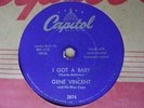 1958 Rockabilly 78 rpm GENE VINCENT & HIS BLUE CAPS I Got a Baby CAPITOL 3874 EX