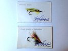 Keith Fulsher signed Hair wing Jock Scott and Golden Smelt on his sealed cards