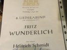 Fritz Wunderlich Reklame Einladung zum 6. Liederabend am 29. April 1965