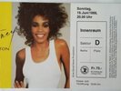 RARE WHITNEY HOUSTON ORIGINAL CONCERT TICKET 1988 SWITZERLAND - UNUSED