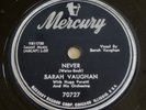 Sarah Vaughan - Never / C'est La Vie - Mercury 78 rpm