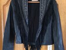 Cleobella put a Spell on you black leather studded fringed Jacket Free people