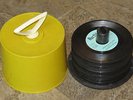 Disk-go-case & 48 vintage 45 RPM records: Beatles, soft rock, kids, oldies, pop