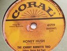 Extremely RARE The Johnny Burnette Trio 78 RPM - Honey Hush - Train Kept ARollin