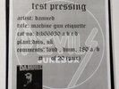 the damned - TEST PRESSING machine gun etiquette vinyl sealed copy . 05/20 .