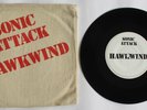 HAWKWIND. SONIC ATTACK. PROMO. ONE SIDED. CLOTH BAG. ORIG 1st PRESS. UK 45.1973