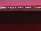 Brahms Sextuors pour Cordes Op18 et Op.36, 2 Rec set, CFD stéréo 2395/2396 NM