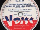 78er V-Disc 760 Jazz Louis Armstrong & Billie Holiday 
