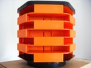 VINTAGE RETRO CASS-BAR ORANGE/BLACK PLASTIC  SPINNING CASSETTE TAPE HOLDER