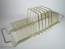 Vtg Record Holder Metal Wire Rack Vinyl Albums 45's Storage MCM Mid Century 60s