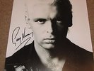 GARY NUMAN -  PUNK POSE SIGNED  10X16 BW  PHOTO -  GENUINE - UACC PROOF