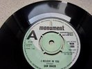 SAM BAKER I BELIEVE IN YOU 1967 UK MONUMENT DEMO RARE 45 SINGLE MON 1009