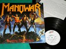 Manowar - Fighting the world BRAZIL PROMO LP 1987 With Press Release