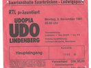 Udo Lindenberg   In Concert 1981   Ticket / Konzertkarte / Eintrittskarte