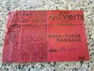 THE ADVERTS Original 1970's Marque Club Back Stage Pass * superb FIRST GIG pass