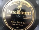 Paramount 12234 Norfolk Jubilee Qrt WHERE SHALL I BE  1926 78 rpm E-/E