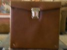 VINTAGE BROWN RECORD CARRY CASE w/50 45s