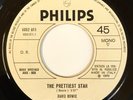 DAVID BOWIE Prettiest Star SUPER RARE ITALY JUKEBOX PROMO '70 Mono 45 Marc Bolan
