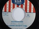 R&B Soul 45 PERKINS & BETTY BIBBS Homework U.S.A. HEAR