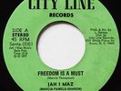 JAH I MAZ Freedom Is A Must CITY LINE ROOTS REGGAE WACKIE'S 45 Hear