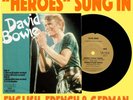 DAVID BOWIE “HEROES” SUNG IN 3 LANGUAGES - 4 TRK AUSTRALIAN VINYL EP wPIC SLEEVE