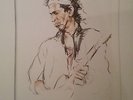 Rare KEITH RICHARDS Voodoo Art Print RONNIE WOOD Rolling Stones facs signature