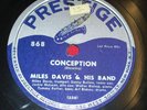 MILES DAVIS 78 rpm Prestige 868 JAZZ EE+ Conception/Bluing Pt 3