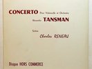CHARLES RENEAU cello TANSMAN cello concerto  PRIVATE LP NM