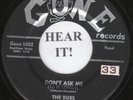 The Dubs DOO WOP 45 (Gone 5002) Don't Ask Me(To Be Lonely) /Darling   VG+