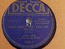 Andy Kirk  – 78rpm 10-inch single – DECCA #4449