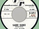 JAN DAVIS Sabre Dance / Hop, Skip & Jump 45rpm Rendezvous 1961 surf guitar