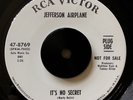 Jefferson Airplane It's No Secret Rare 1966 PROMO 45 RCA 47-8769 NM