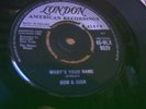 DON AND JUAN CLASSIC DOO-WOP 'WHAT'S YOUR NAME/CHICKEN NECKS' LONDON 45 HLX9529
