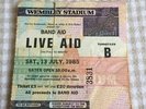 Live Aid ticket Wembley 13/07/85 Bowie U2 Queen #3831