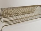Vintage Mid Century Modern Metal Wire Record Holder Rack LPs & 45s Stand Gold