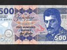 FREDDIE MERCURY - QUEEN : Zanzibar 500 Rupees Private Issue Bank Note 1250 Only