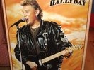 JOHNNY HALLYDAY RARE GRAND CADRE PHOTO AVEC MOTIF EN RELIEF ET VELOURS
