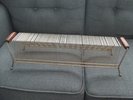 Vintage Metal Wire Record Rack Stand 75 Slots for Vinyl LPs & 45s Wood Handles