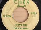 r&b doo wop 45 THE VALUMES I Love You CHEX mp3 volumes