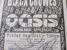 Hand Signed by The Black Crowes & Oasis on Tour Together, Handbill to Frame?