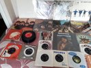 Vinyl records EP and LP, The Beatles, Rod Stewart, Rolling Stones incl cases
