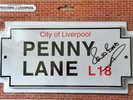 GENUINE SIGNED THE BEATLES Penny Lane Sign Metal Pete Best AUTOGRAPHED