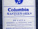 371g4.  Manuel De Falla - Concerto for Harpsichord - Columbial Royal Blue X-9