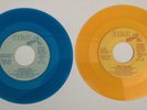 2 colored ELVIS blue GOLD vinyl 45 records PARALYZED wear my ring LITTLE SISTER