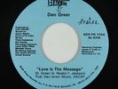 Modern Soul Disco 45 - Dan Greer - Love Is The Message - Beale St. VG++ rare