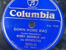 Columbia 3033D Benny Goodman Orch DOWN HOME RAG HOT    E 78 rpm  A1 E/EE-