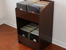 LPBIN LP Storage Cabinet in Java Cherry / Bin Style Record Storage