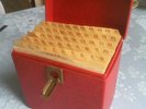 Vintage 50s 45 rpm Records & Record Box, AMFILE PLATTER-PAK RED STORAGE CASE 